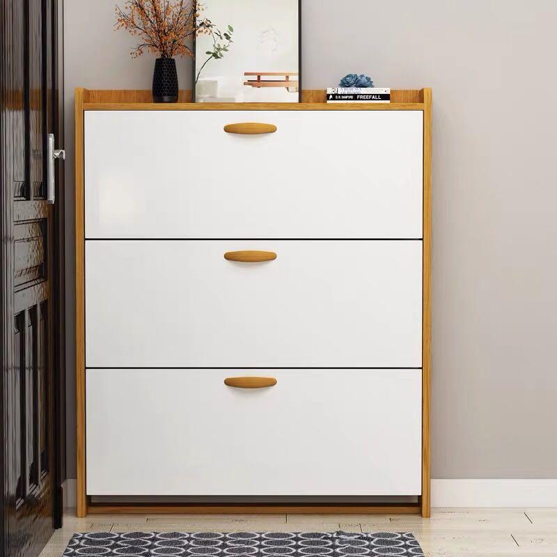 A&amp;0128 Simple Shoe Cabinet, Large Capacity, Space-Saving Flip-Top Shoe Cabinet, Ultra-Thin Shoe Rack Storage Cabinet, Entryway Cabinet