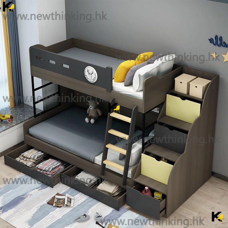 A&amp;0811 Bunk Bed, Bundle Bed, High Bed, Children's Bed, Tram Bed, Three-Piece Bed