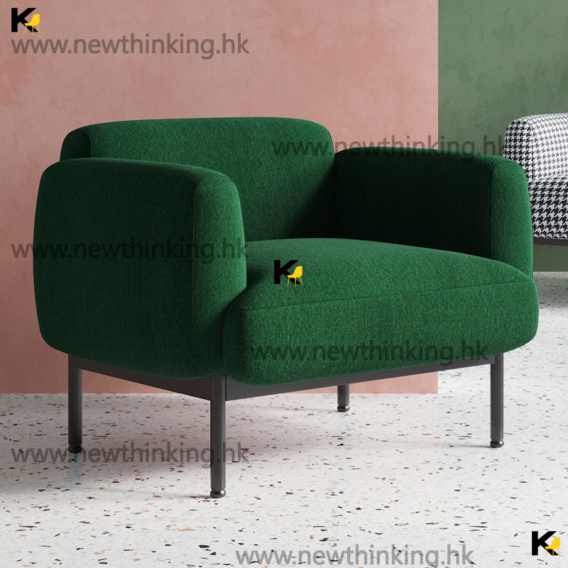 A&amp;1007 Simple Sofa Single Sofa Lazy Sofa Houndstooth Fabric Sofa Simple and Stylish Creative Sofa