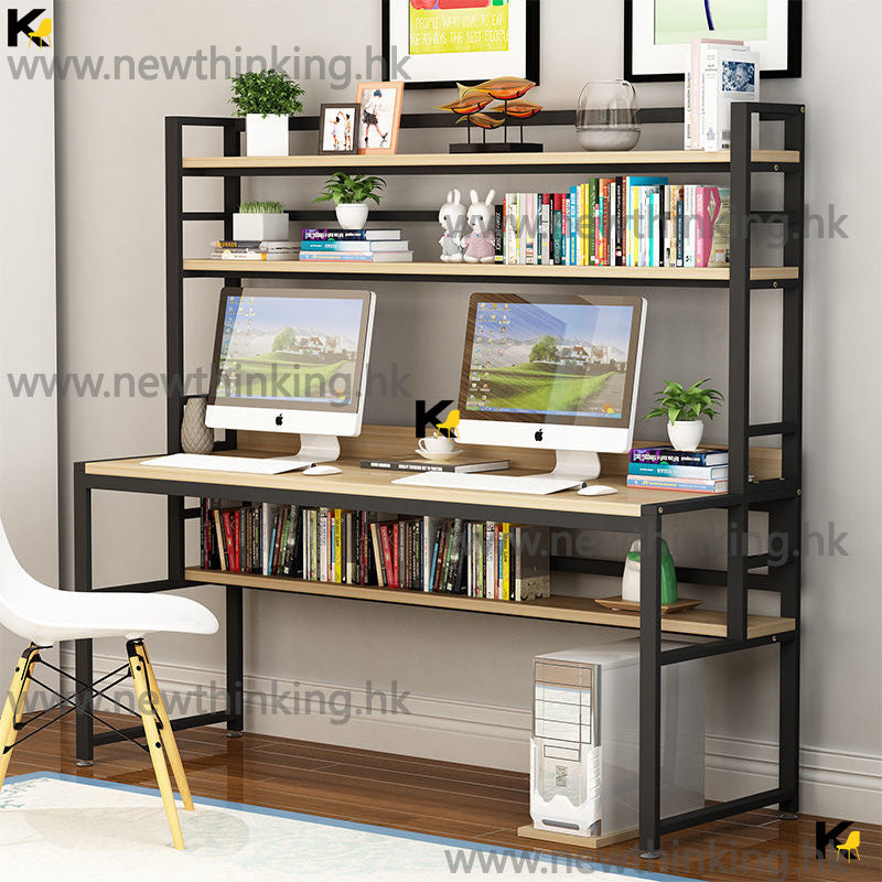 A&amp;0522 Tall Desk/Style Desk/Office Desk/Writing Desk/Study Desk/Computer Desk/Bookshelf Integrated Combination Desk with Multi-layer Storage Bookshelf