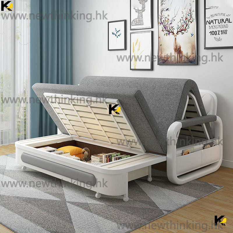 A&amp;0523 Sofa Bed, Folding Bed, Storage Bed, Multiple Color Options, Practical Push-Pull Bed, Storage Bed, Solid Wood Bed Board, Iron Frame Bed, Fabric Sofa Bed