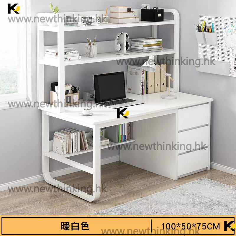 A&amp;5006 Desktop Computer Desk, Office Desk, Writing Desk, Bookshelf Integrated Desk, Children's Study Desk