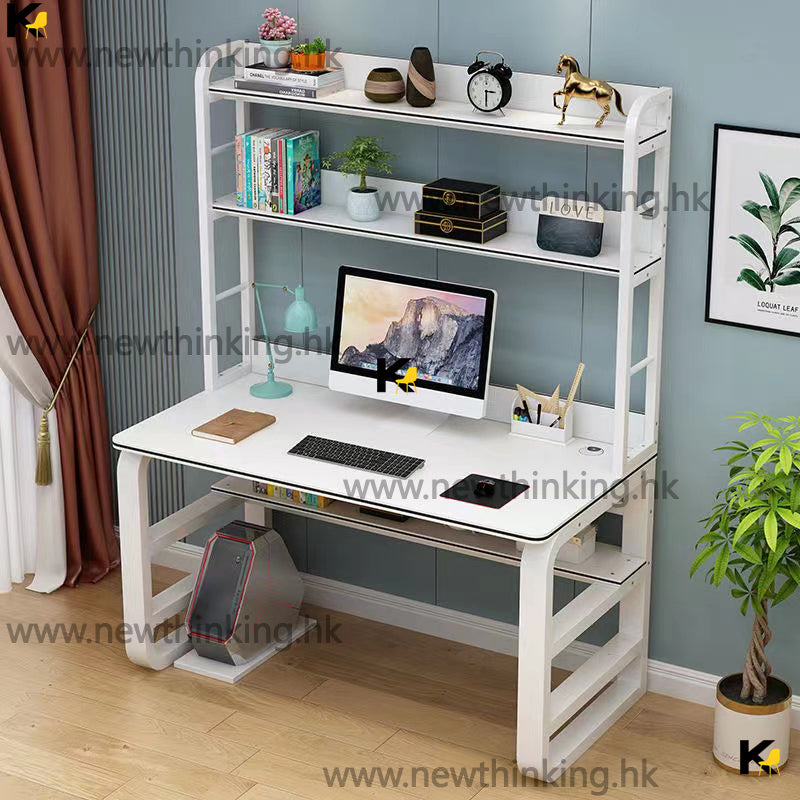 A&amp;5005 Desktop Computer Desk, Office Desk, Writing Desk, Bookshelf Integrated Desk, Children's Study Desk
