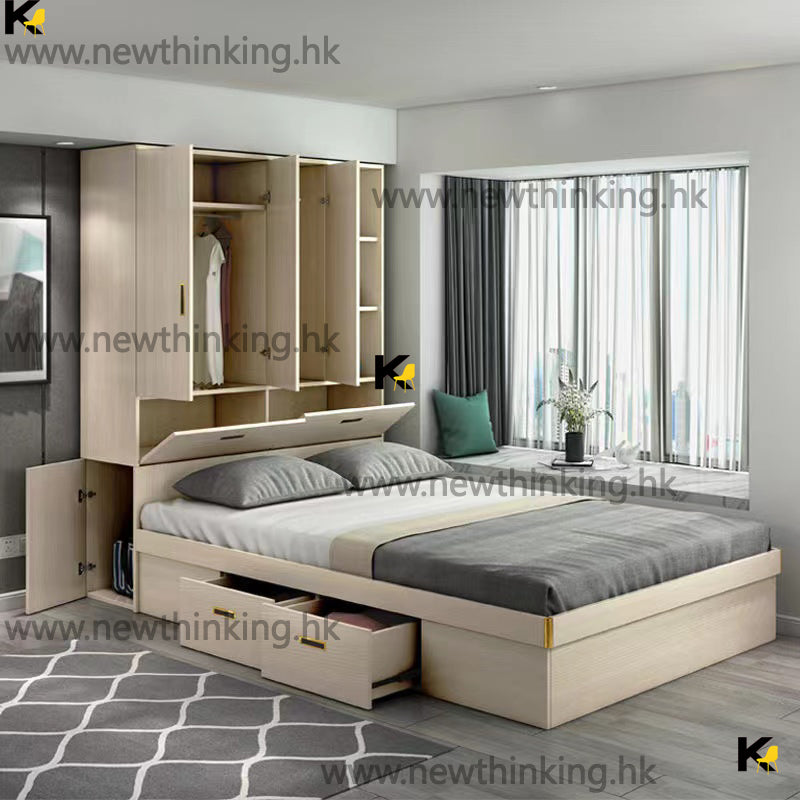 A&amp;1034 Simple Tatami Bed, High Box Bed, Hydraulic Bed, Gas Pressure Bed, Wardrobe Bed, Integrated Bed, Combination Bed, Storage Bed Frame, Cabinet Bed Frame