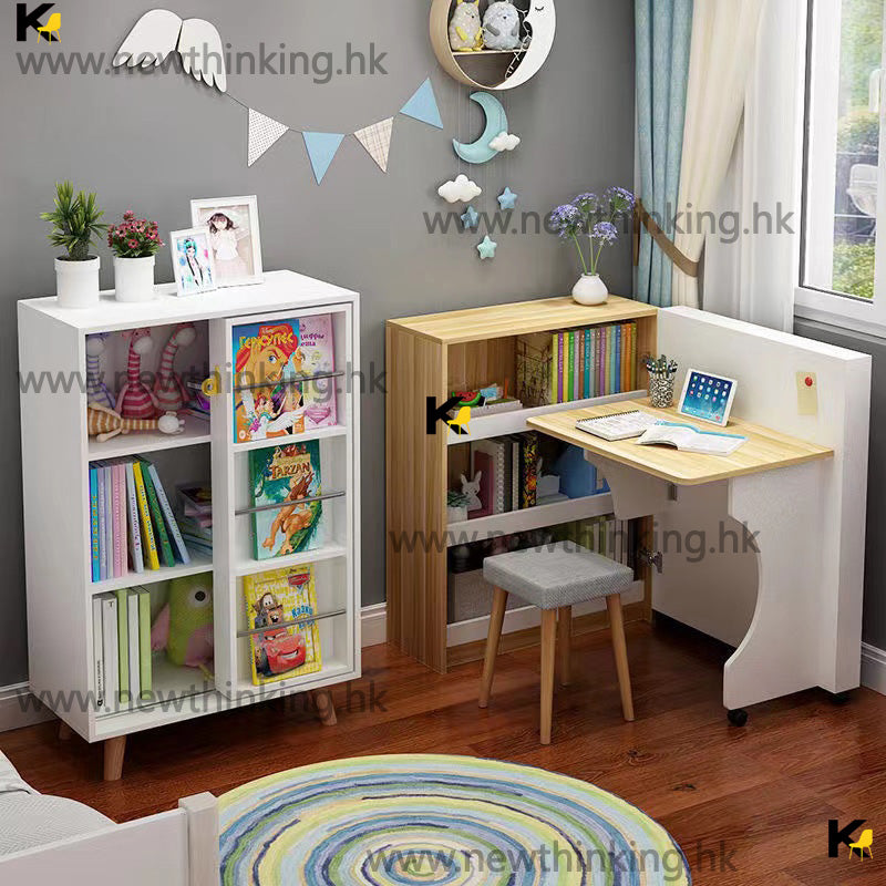 A&amp;5020 Foldable Computer Desk, Storage Desk, Study Desk, Multiple Color Options, Uses Computer Desk, Bookshelf, Mobile Children's Writing Desk, Study Desk, Office Desk