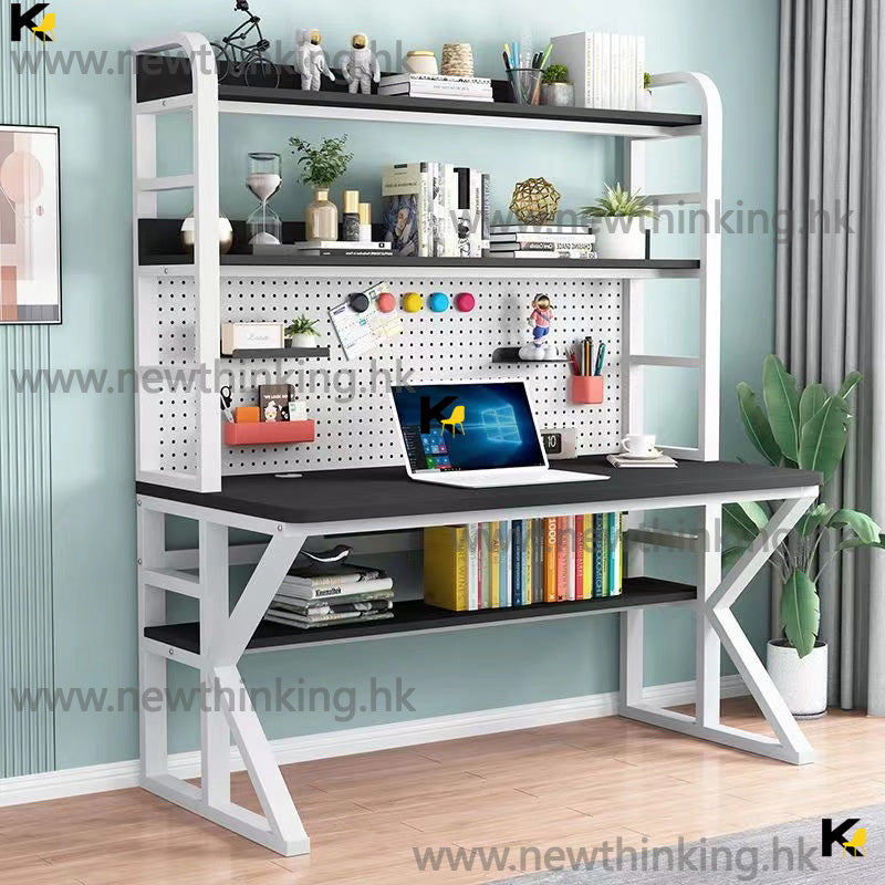 A&amp;0644 Desktop Computer Desk, Office Desk, Writing Desk, Bookshelf Integrated Desk, Children's Study Desk