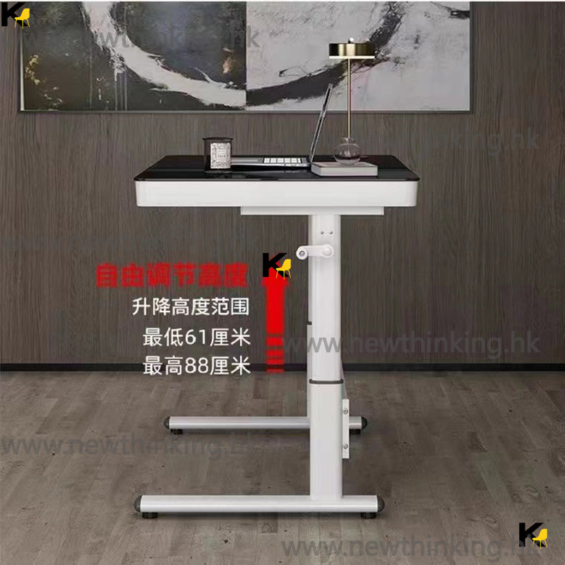 A&amp;0652 Height Adjustable Computer Desk with Cabinet, Study Desk, Writing Desk, Computer Desk