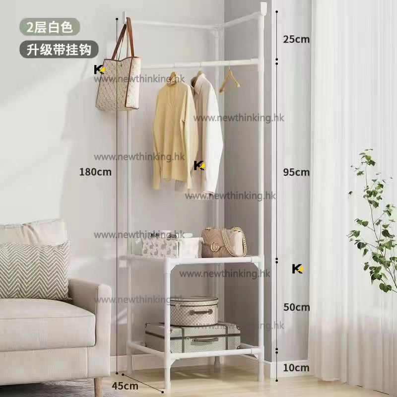 A&amp;1189 Clothes Rack Floor Stand Storage Rack Multi-Layer Shelf Clothes Rack Shoe Rack Bedside Hanging Shelf