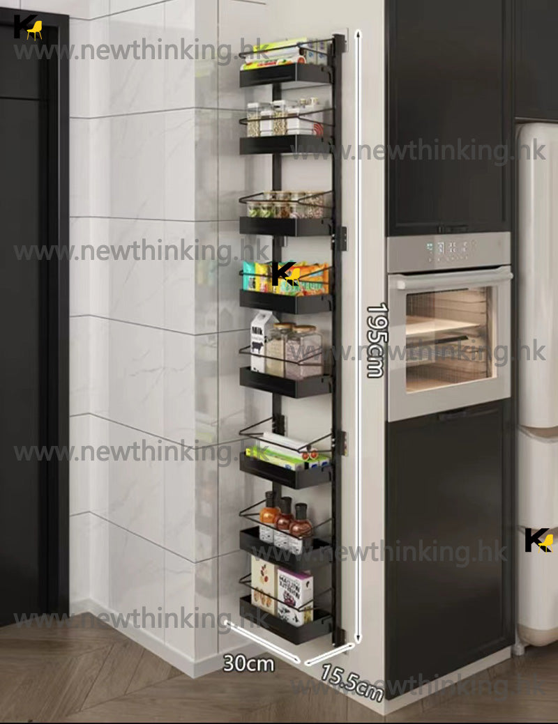 A&amp;0740 No-Drill Storage Rack, Wall-Mounted Storage Rack, Spice Rack, Cabinet/Wall Cabinet/Narrow Cabinet/Gap Cabinet, Multi-Layer Height Storage Rack, Arbitrary Combination Rack, Iron Art Storage Rack