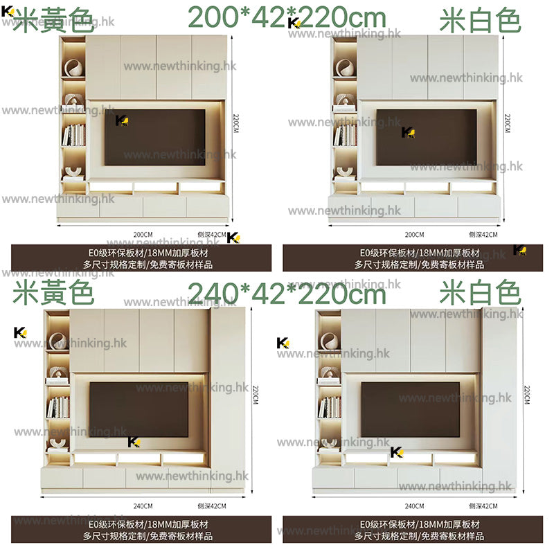 A&amp;0744 TV cabinet, cream-colored solid wood cabinet, TV background wall storage cabinet, combination cabinet, floor-to-ceiling cabinet, full-wall storage cabinet, custom wall cabinet, brand new, free delivery.