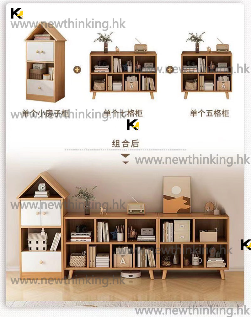 A&amp;0748 Children's Bookshelf Creative Cartoon Storage Cabinet Multi-layer Bookshelf Kindergarten Categorization and Organization Storage Cabinet Floor Standing Shelf