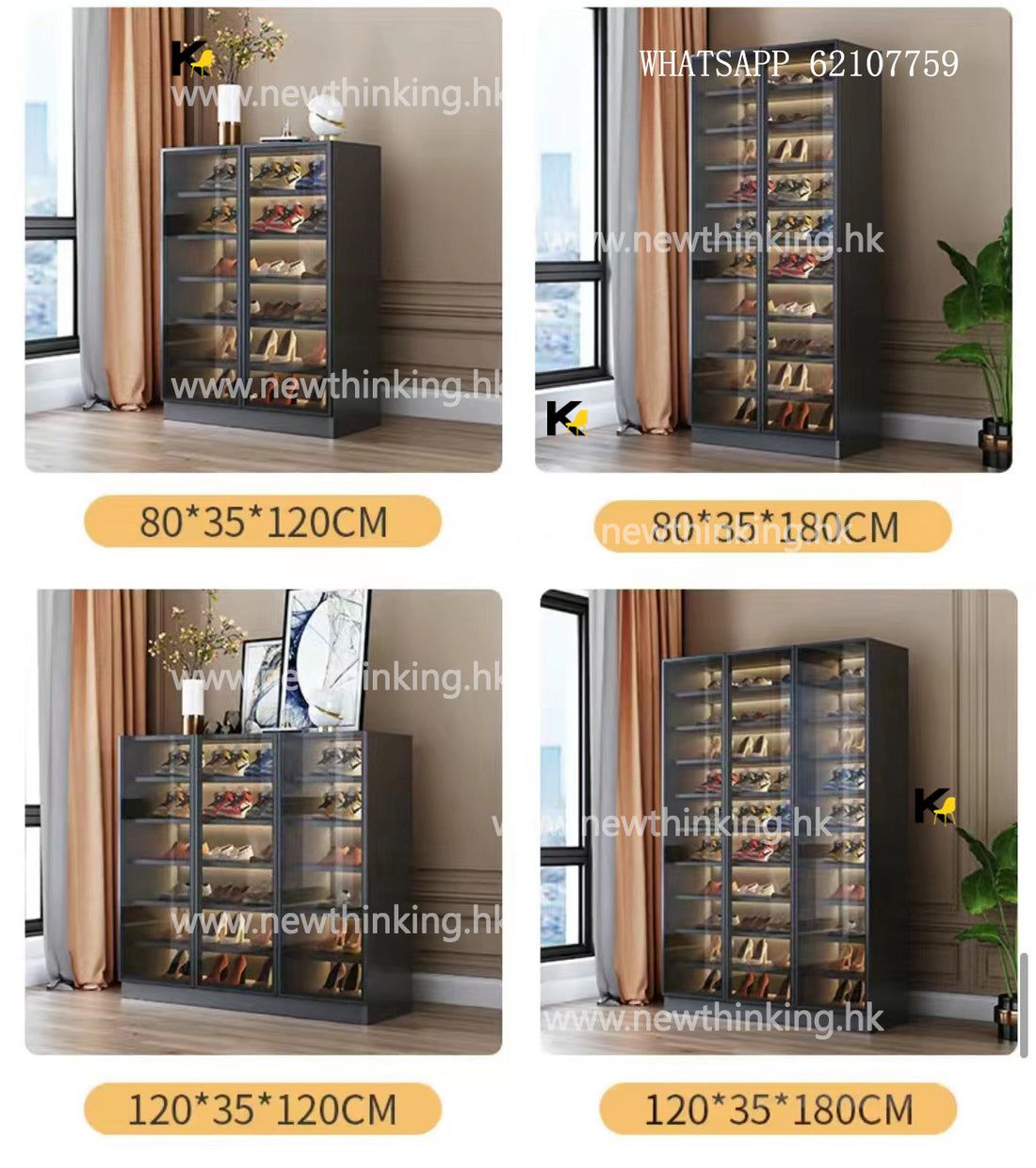A&amp;5079 Tall Shoe Cabinet with Glass Doors, Transparent Display Case, Tempered Glass Storage Cabinet