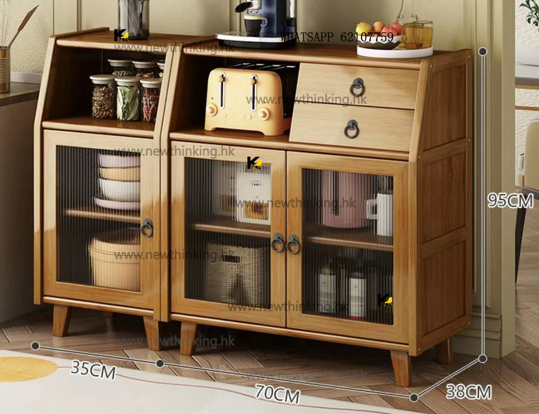 A&amp;5080 Sideboard Storage Cabinet, Dish Cabinet, Multi-layer Storage Cabinet, Tea Cabinet, Kitchen Storage Cabinet, Bamboo Material Cabinet Combination Cabinet