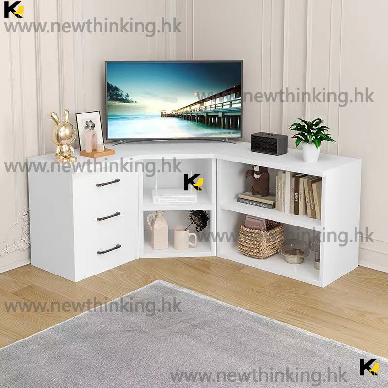 A&amp;0755 Corner TV Cabinet, Living Room Storage Cabinet, Floor Cabinet, Low Cabinet, Triangular Simple Cabinet