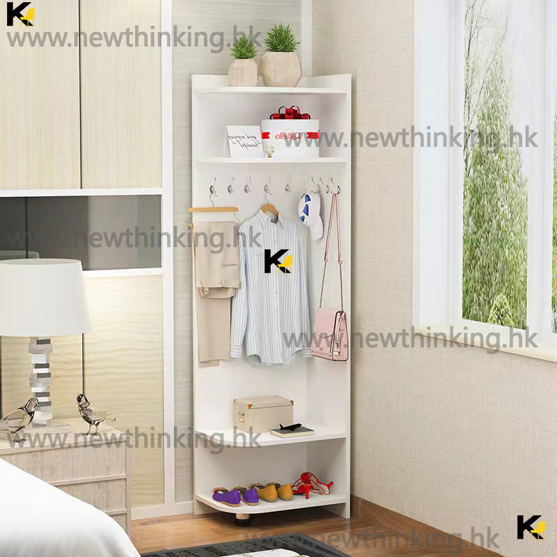A&amp;0760 Corner Cabinet, Wardrobe, Corner Storage Rack, Triangular Cabinet, Wall Corner Cabinet, Clothes Rack, Hanging Rack