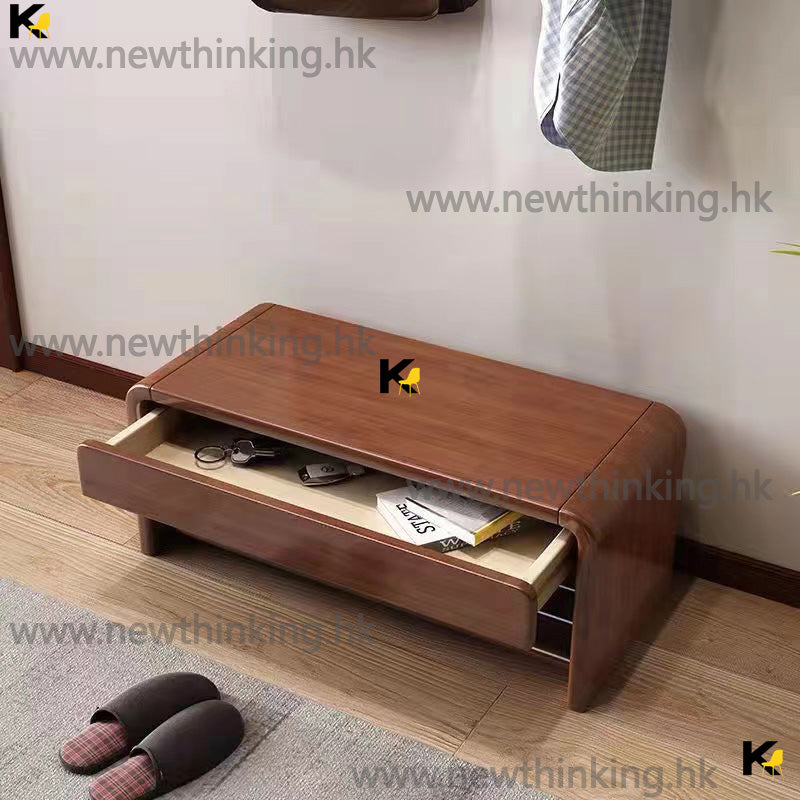 A&amp;0762 Solid Wood Rubberwood Shoe Cabinet, Shoe Changing Stool, Multifunctional Storage Stool, Shoe Rack