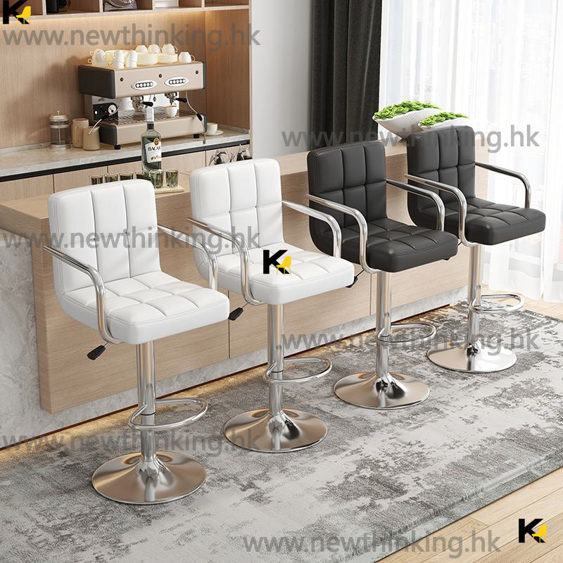 A&amp;0795 Bar Stool 360° Swivel Chair, High Stool, Height Adjustable Seat with Backrest, Bar Chair, Cashier Chair