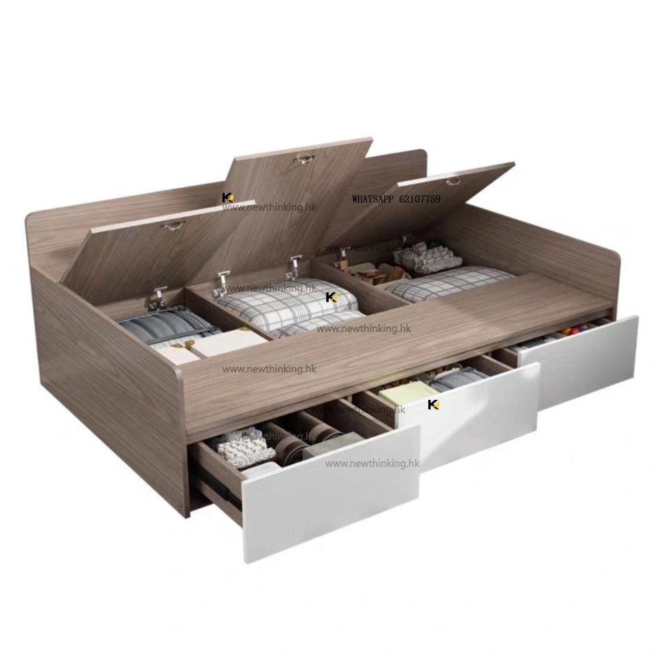 A&amp;1315 customizable size eco-friendly solid wood board tatami storage bed frame single bed double bed four-foot bed drawer bed cabinet bucket bed
