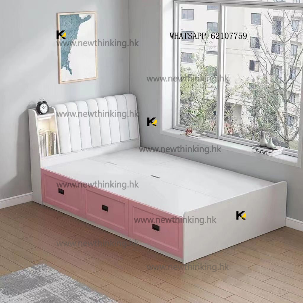 A&amp;5114 Single Bed, Storage Bed, Organized Bed Frame, Double Bed, Tatami Bed, Soft Headboard, Brand New, Delivery Included