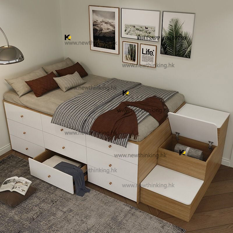 A&amp;5116 Loft Bed, Semi-high Bed, Storage Bed, Tatami Bed, Children's Bed, Ladder Bed, Drawer Bed, Cabinet Bed, Large Capacity Storage Bed, Single Bed, Double Bed, Customizable Sizes.