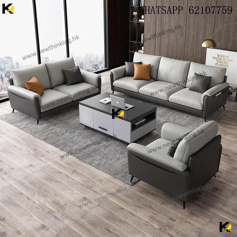 A&amp;5144 Fabric sofa, wash-free technical fabric sofa, solid wood frame, Nordic style three-seater sofa set, sofa and two-seater sofa combination, brand new, delivery included.