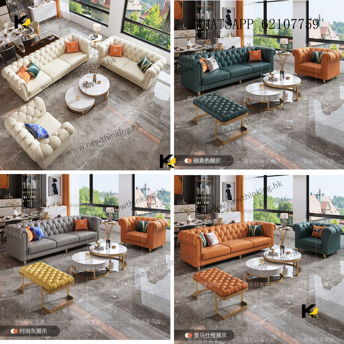 A&amp;1363 Genuine Leather Sofa, American-Style Light Luxury Sofa, High-End Top-Grain Cowhide Solid Wood Furniture