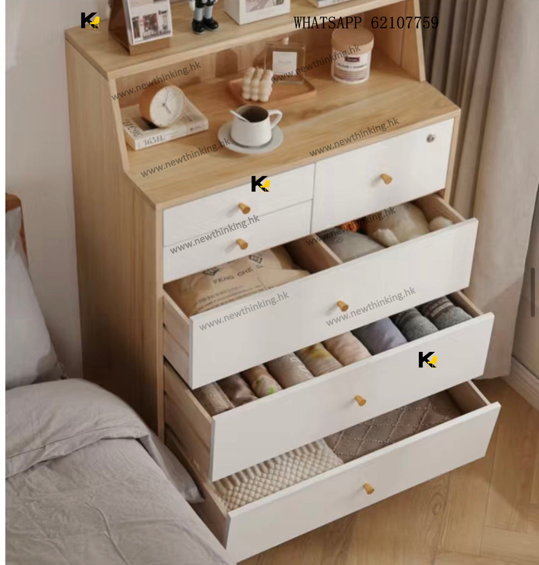 A&amp;1370 Solid Wood Drawer Cabinet, Multi-Layer Storage Cabinet, Storage Unit, Miscellaneous Cabinet, Five-Drawer Chest