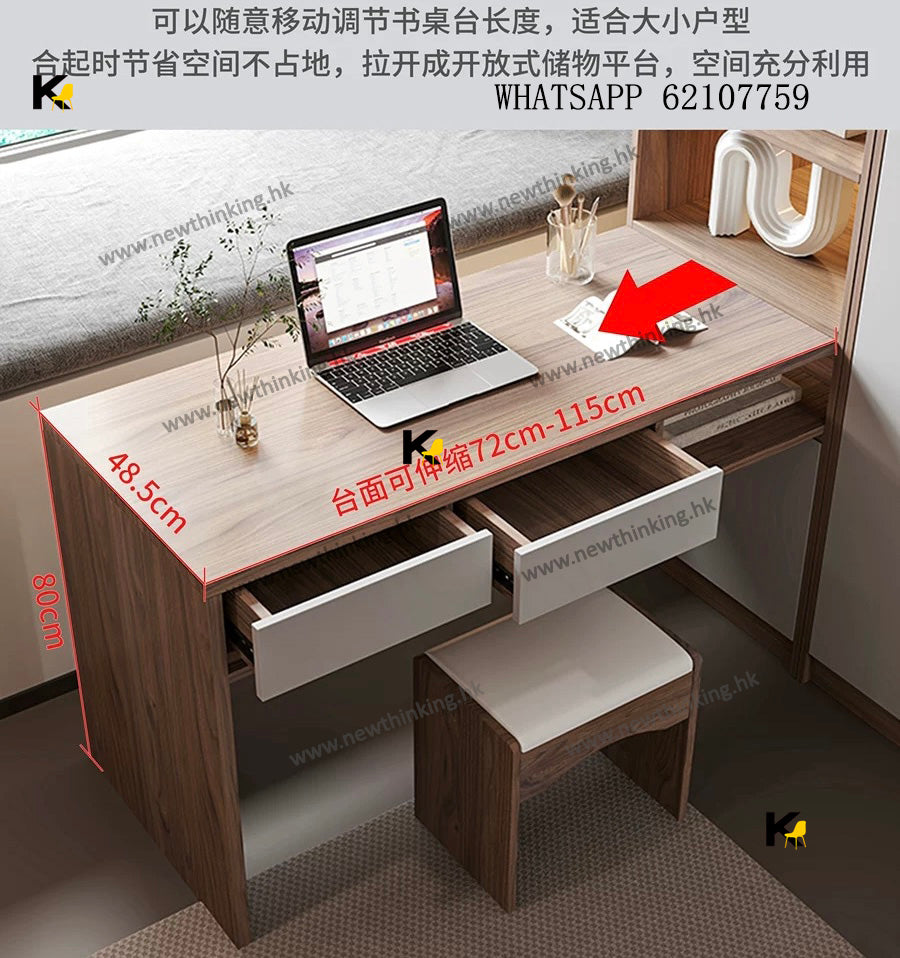 A&amp;1443 Wardrobe, Desk, Dressing Table Integrated Cabinet, Corner Storage Cabinet, L-shaped Wardrobe