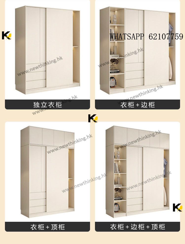 A&amp;5207 thickened back panel, ENF grade OSB board material, sliding door wardrobe, large capacity closet, bedroom storage cabinet