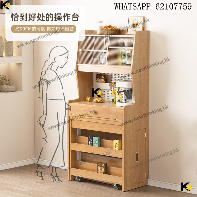 A&amp;1466 Dining table, chairs, and sideboard combination cabinet with pegboard, retractable dining table, telescopic rod, and dining table/table.