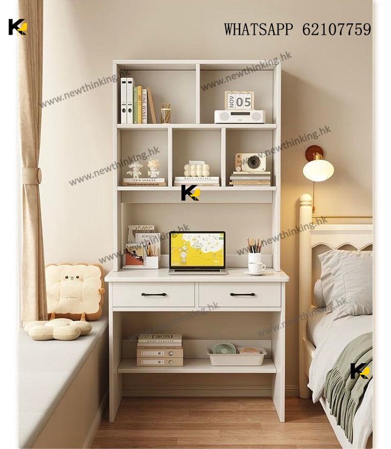 A&amp;1601 E0 grade solid wood eco-board desk and bookshelf combination unit