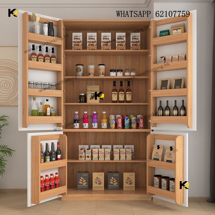 A&amp;1610 Refrigerator-Style Storage Cabinet, Double-Door Storage Cabinet, Sideboard, Wine Cabinet, Kitchen Cabinet, Multi-Layer Storage Cabinet, Multifunctional Cabinet, Tall Cabinet, High Cabinet