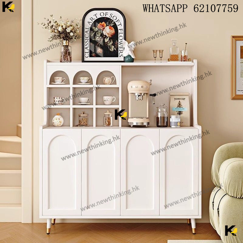 A&amp;1679 French Cream Style Sideboard, E0 Grade Solid Wood Ecological Board, Coffee Cabinet, Tea Cabinet, Dish Cabinet, Entryway Cabinet, Multi-layer Storage Cabinet, Storage Unit, Water Cup Cabinet