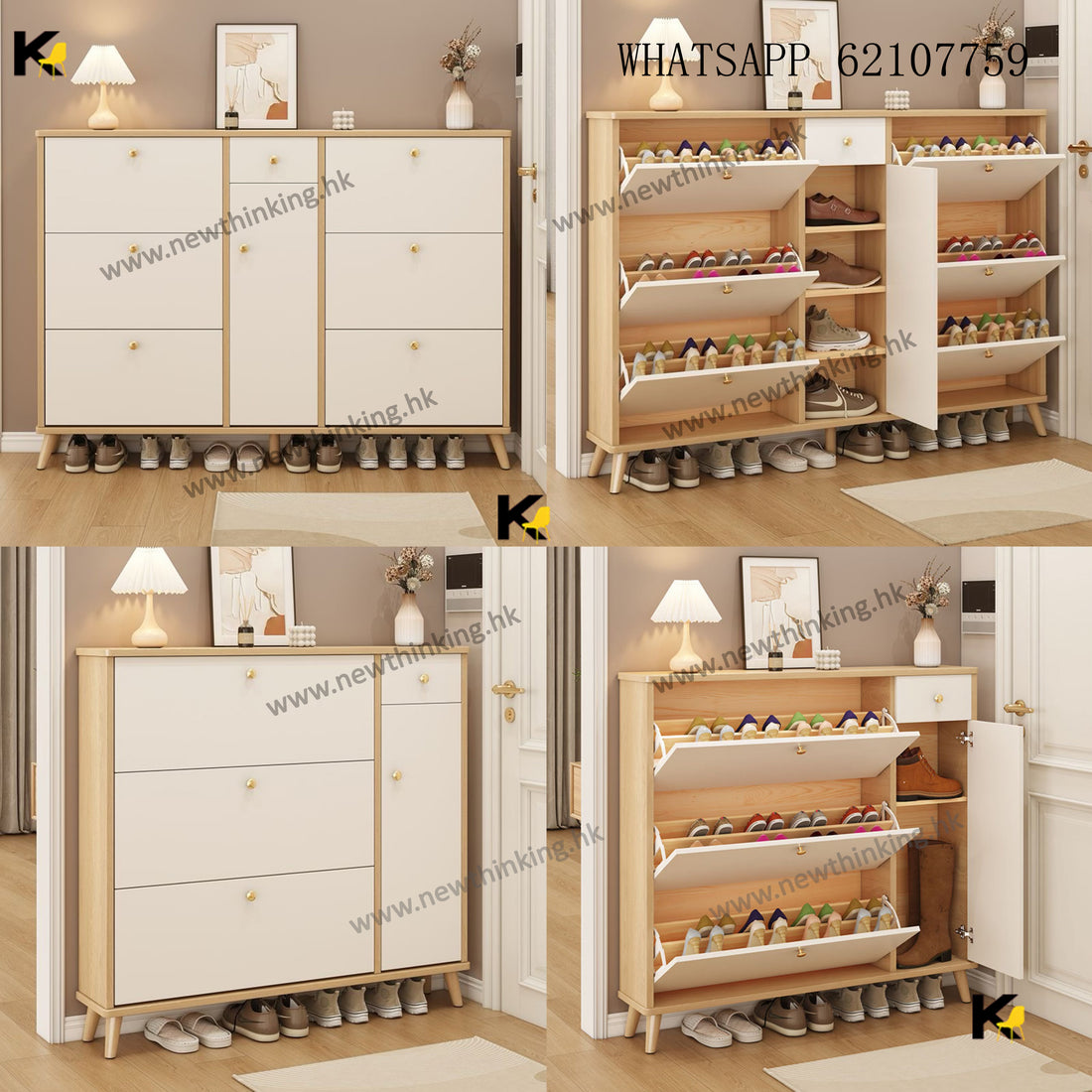 A&amp;1702 Solid Wood Shoe Cabinet, Ultra-thin Shoe Cabinet, Entry-level Storage Cabinet, Shoe Rack, Flip-Drawer Cabinet, Large-capacity Storage Cabinet