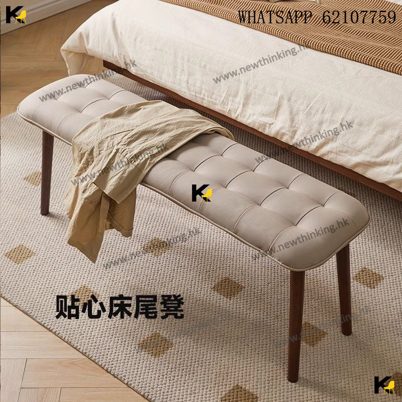 A&amp;1730 Long Solid Wood Bench, Upholstered, Dining Chair, Long Bench, Bed End Bench, Shoe Changing Bench, Dining Chair