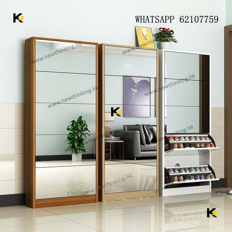 A&amp;1840 Mirror Shoe Cabinet, Ultra-thin Shoe Cabinet, Large Capacity Shoe Cabinet, Shoe Rack, Full-length Mirror Cabinet, Flip-down Shoe Cabinet, Tall and Slim Shoe Rack, Hallway Cabinet, Entrance Storage Cabinet
