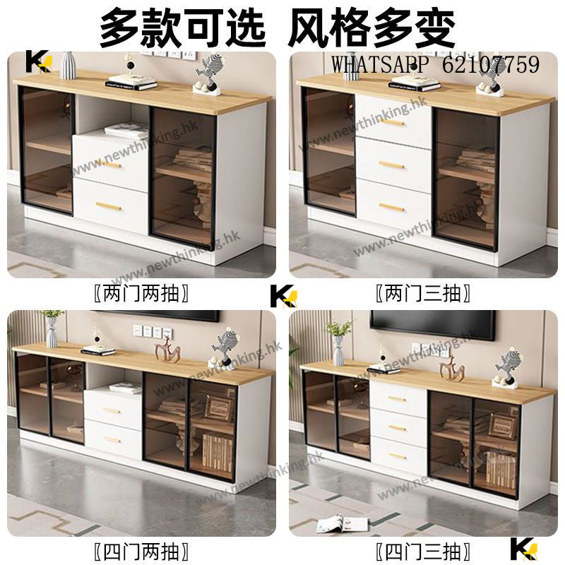 A&amp;1858 TV cabinet with glass doors, multiple color options, solid wood TV cabinet, floor cabinet, TV stand, storage cabinet, platform cabinet, push-open door storage cabinet, drawer cabinet. Brand new, free delivery.