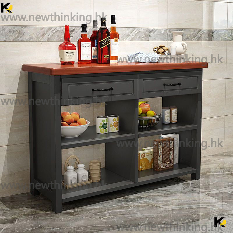 A&amp;0414 Solid Wood Kitchen Storage Cabinet, Dish Cabinet, Cutting Table, Floor-Standing Shelf, Sideboard, Kitchen Storage Cabinet, Tea Cabinet, Miscellaneous Storage Cabinet