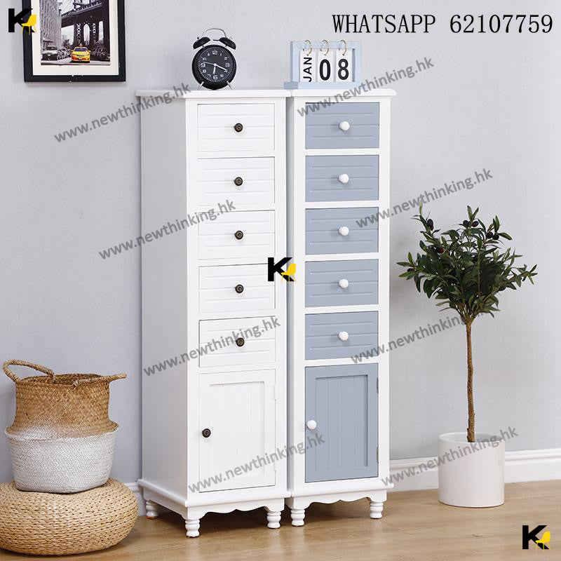 A&amp;0438 No-Installation Solid Wood Chest of Drawers, Cabinet, Storage Cabinet, Miscellaneous Storage Cabinet, Storage Unit, Side Cabinet with Door, Extra Narrow Storage Cabinet, Bedside Table