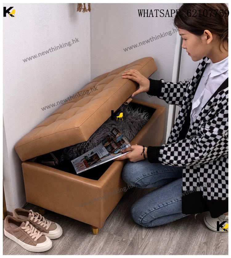 A&amp;0464 Storage Stool, Shoe Changing Stool, Store Sofa Stool, Long Bench, Low Stool, Leather Stool, Shoe Changing Stool