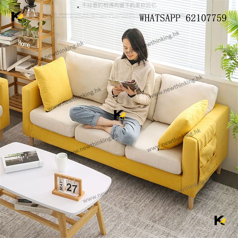 A&amp;0879 Fabric Sofa for Rental Rooms, Nordic Minimalist Style, Small Apartments, Clothing Stores, and Rest Areas