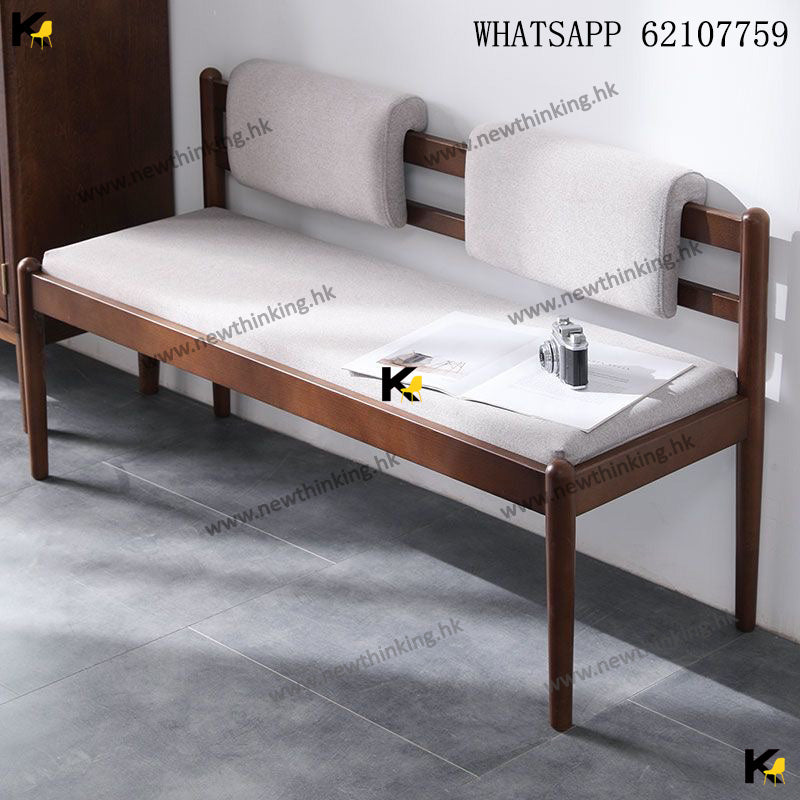 A&amp;0884 German Beechwood Solid Wood Long Bench, Sofa Chair, Upholstered Sofa Stool, Shoe Changing Stool, Fabric Sofa, Solid Wood Sofa