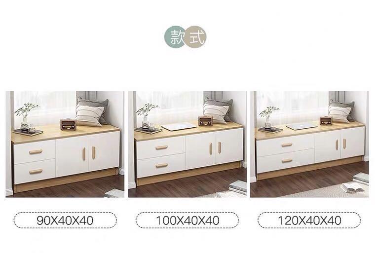 A&amp;0302 Floor Cabinet, Platform, Bay Window Storage Cabinet, Tatami Cabinet, Freely Combinable Balcony Low Cabinet with Seating and Storage Bucket
