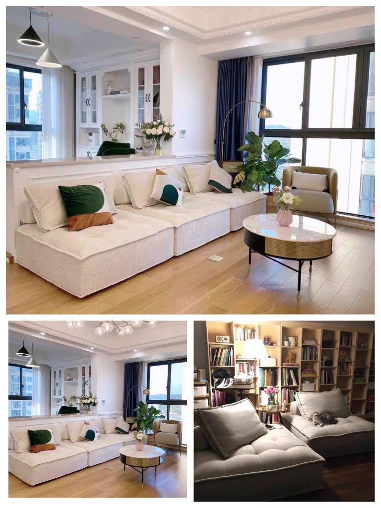 A&amp;0328 Lazy Sofa Bed, Connectable Sofa Cubes, Japanese Tatami Sofa, Single, Double, and Triple Seating Combination