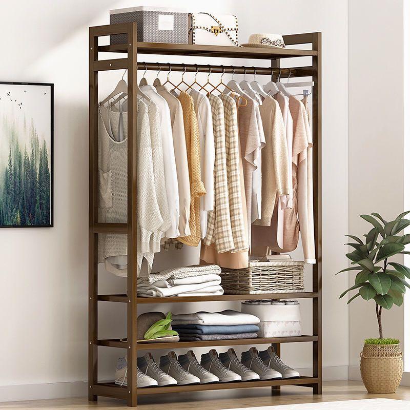 A&amp;0354 Bamboo Clothes Rack, Hat Rack, Storage Rack, Floor Standing Shelf, Wardrobe, Bedroom Closet