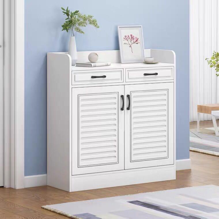 A&amp;0825 White Large Capacity Shoe Cabinet, Multiple Sizes Available, Nordic Style Shoe Rack Storage Cabinet, Entry-Level Storage Cabinet