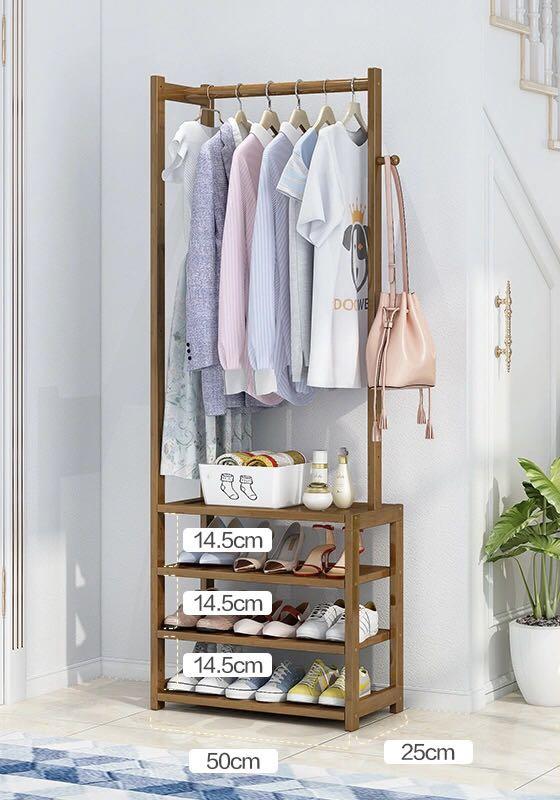 A&amp;0851 Shoe Cabinet, Shoe Rack, Clothes Rack, Storage Rack, Floor Hanging Clothes Rack