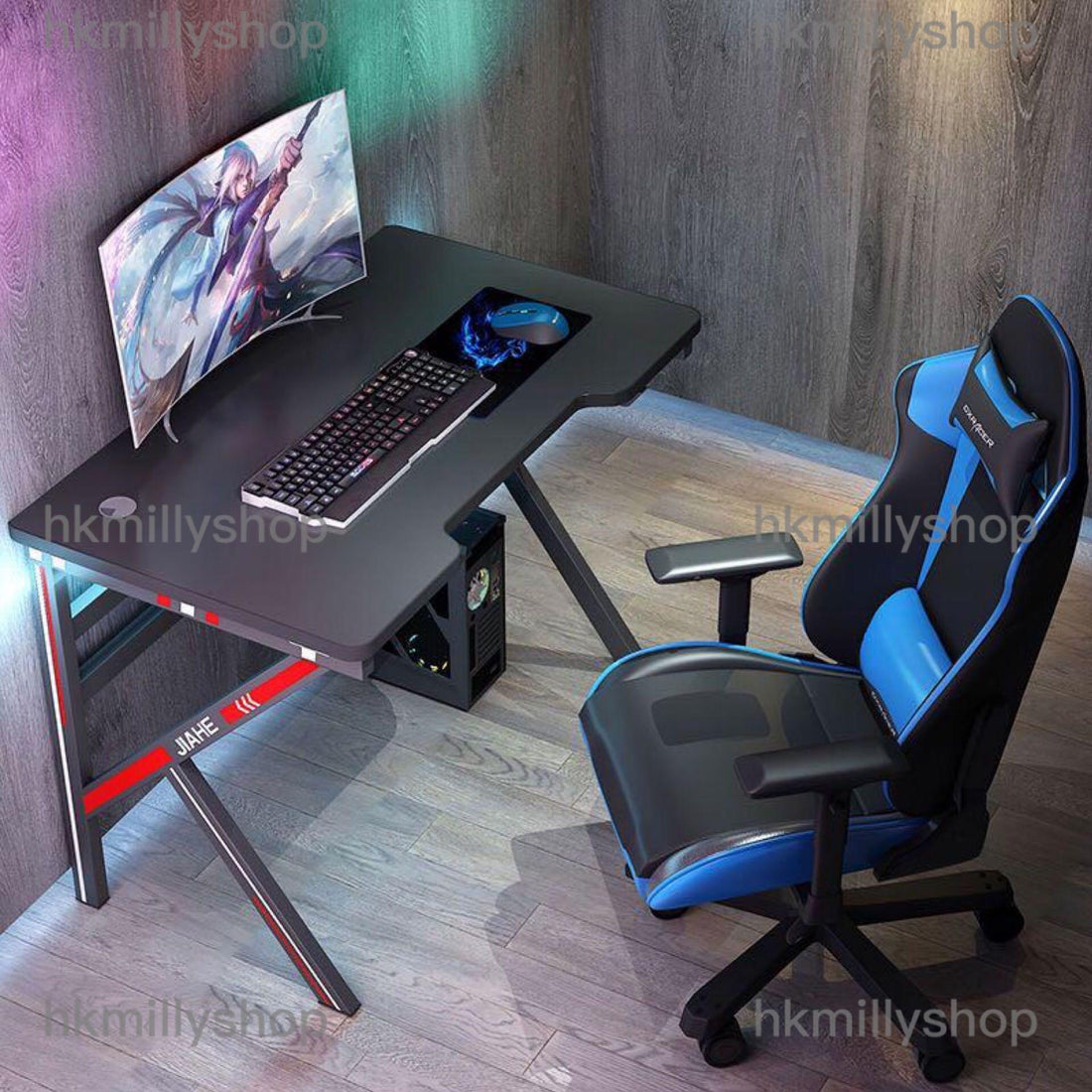 A&amp;0108 Gaming Desk and Chair Set - Esports Chair, Desktop Computer Desk, Economical Gaming Desk and Chair Set, Cool Computer Desk and Chair Set, Complete Bedroom/Home/Office Set