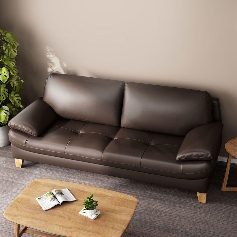 A&amp;0998 Genuine Leather Sofa with Solid Wood Frame: Comfortable and Durable Two-Seater, Three-Seater, and Single-Seater Sofa